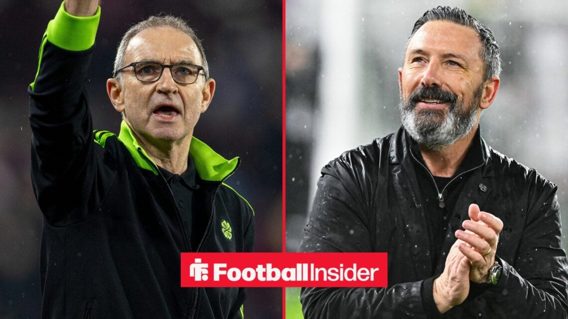 Martin O'Neill on left Derek McInnes on right