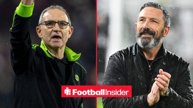 Martin O'Neill on left Derek McInnes on right