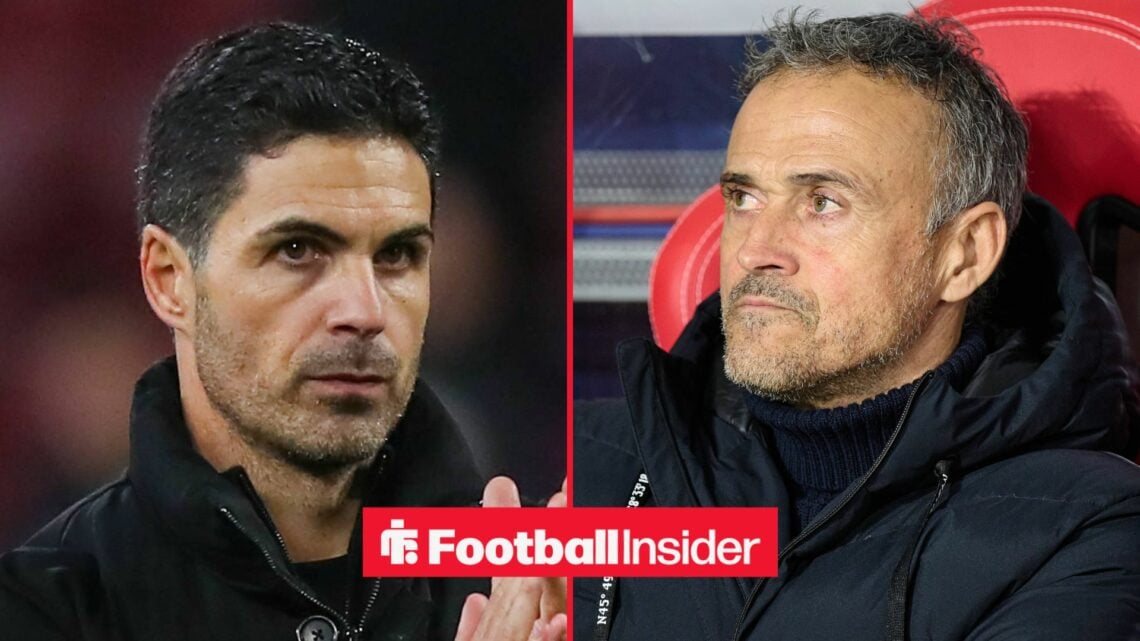 Mike Arteta on left Luis Enrique on right