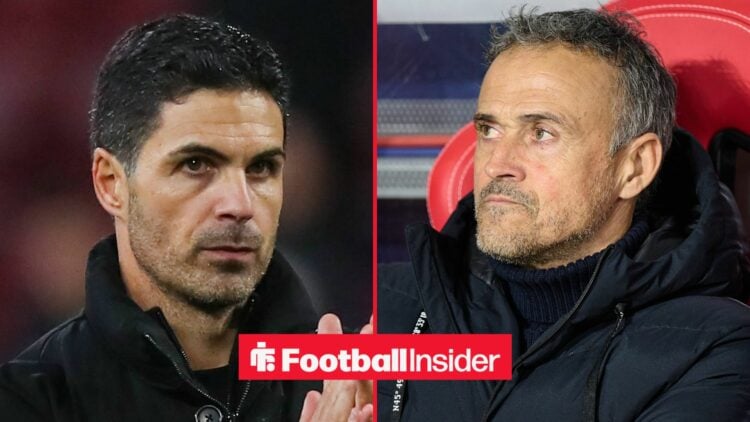 Mike Arteta on left Luis Enrique on right