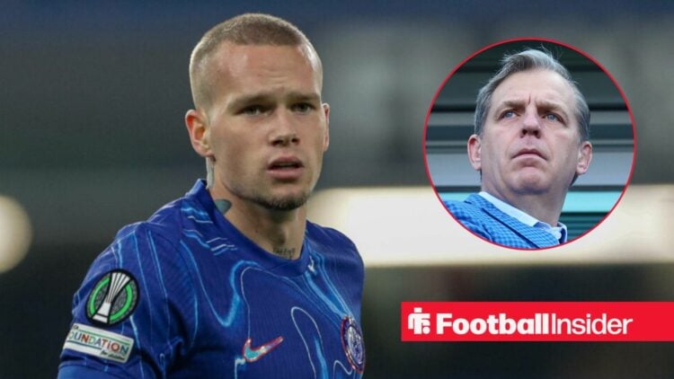 Mykhailo Mudryk with Todd Boehly included in a circular inset