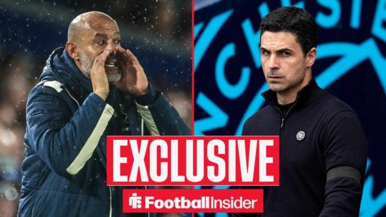 West Ham United manager Nuno Espirito Santo shouting on the sidelines / Mikel Arteta manager of Arsenal during the Manchester City vs Arsenal Premi...
