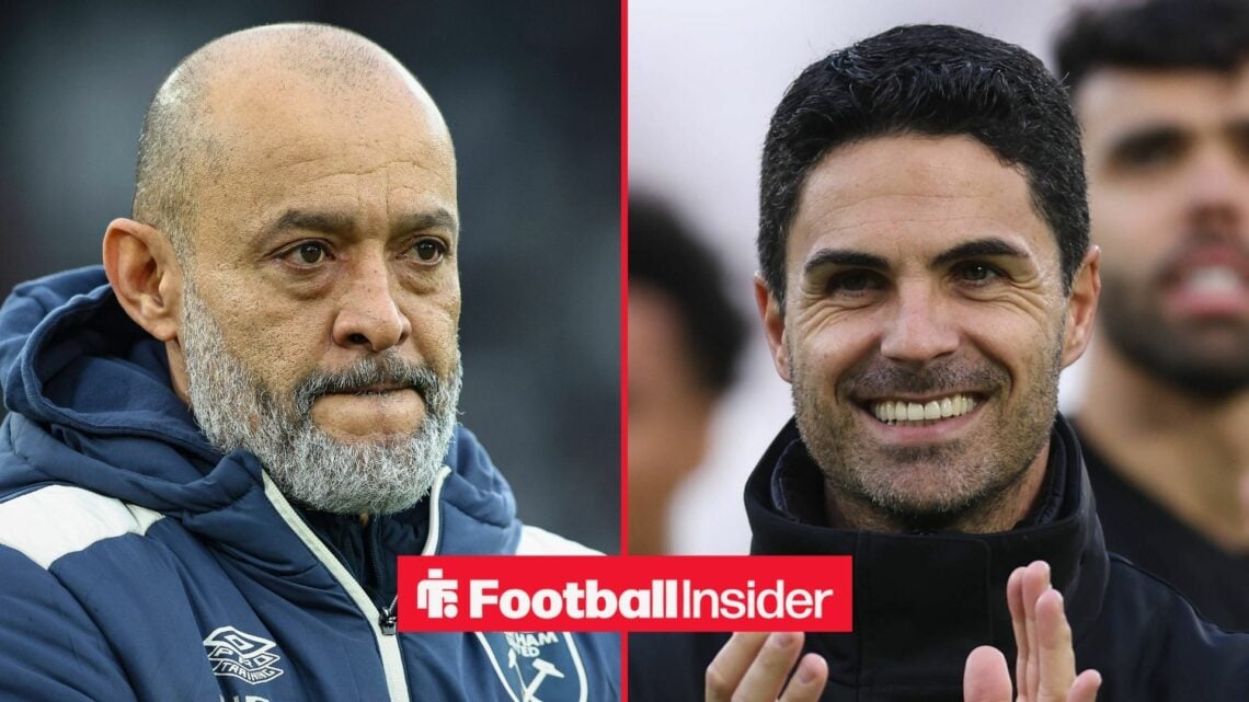 Nuno Espirito Santo alongside Mikel Arteta