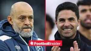 Nuno Espirito Santo alongside Mikel Arteta