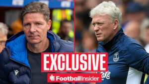 Oliver Glasner on left David Moyes on right
