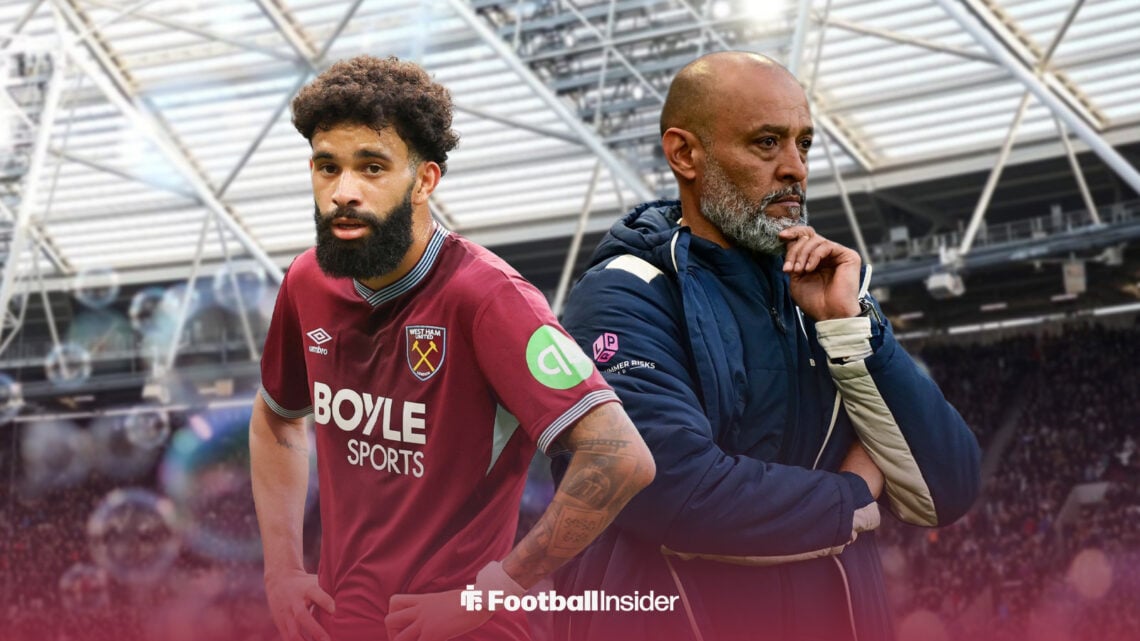 West Ham striker Pablo, alongside manager Nuno Espirito Santo at the London Stadium.