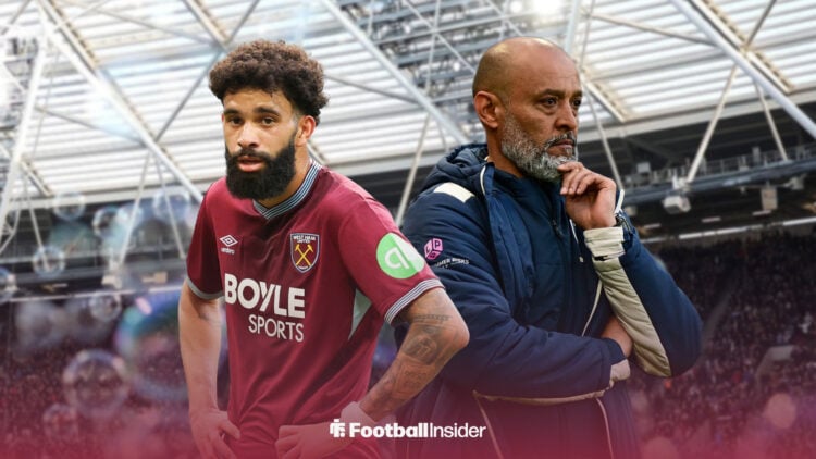 West Ham striker Pablo, alongside manager Nuno Espirito Santo at the London Stadium.