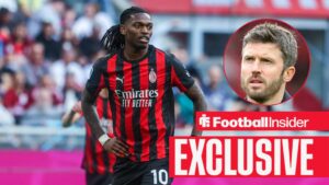 AC Milan forward Rafael Leao and Man United interim boss Michael Carrick