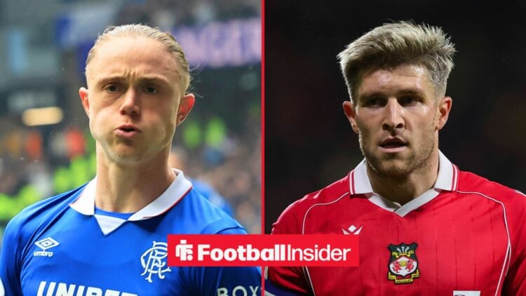Split image of Rangers ace Thelo Aasgaard and Wrexham attacker Josh Windass