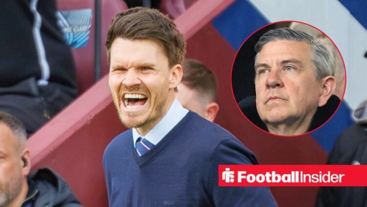 Rangers manager Danny Rohl as main image with Andrew Cavenagh in circular inset on right