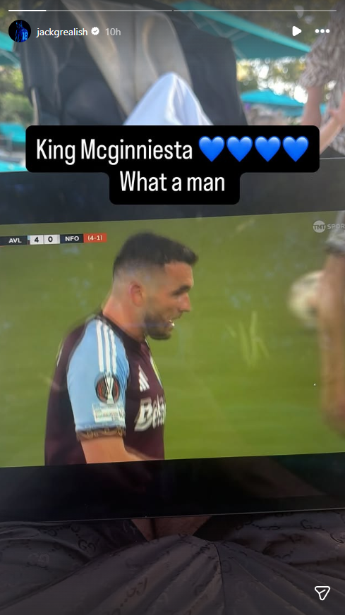 Everton winger posts a picture of Aston Villa midfielder John McGinn on Instagram