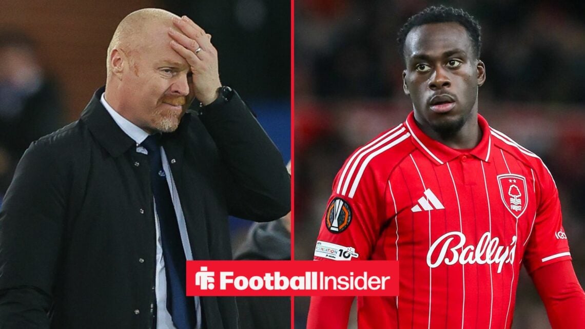 Former Nottingham Forest manager Sean Dyche / Nottingham Forest attacker Arnaud Kalimuendo in 2025-26