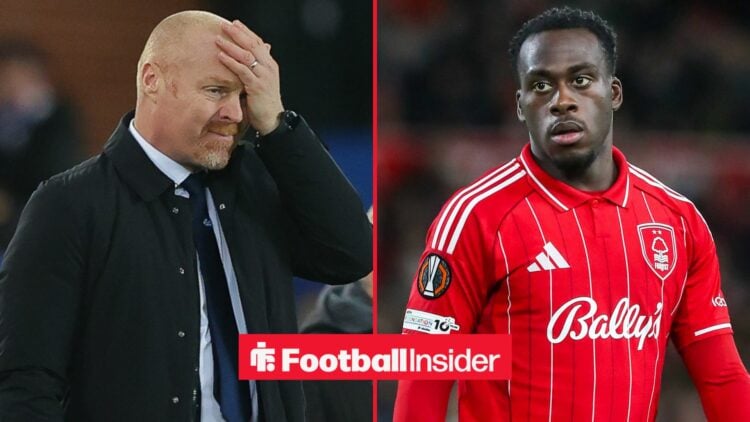 Former Nottingham Forest manager Sean Dyche / Nottingham Forest attacker Arnaud Kalimuendo in 2025-26
