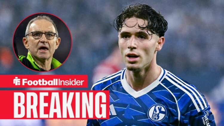 Soufiane El-Fouazi in action for Schalke, with Martin O'Neill in a circular inset