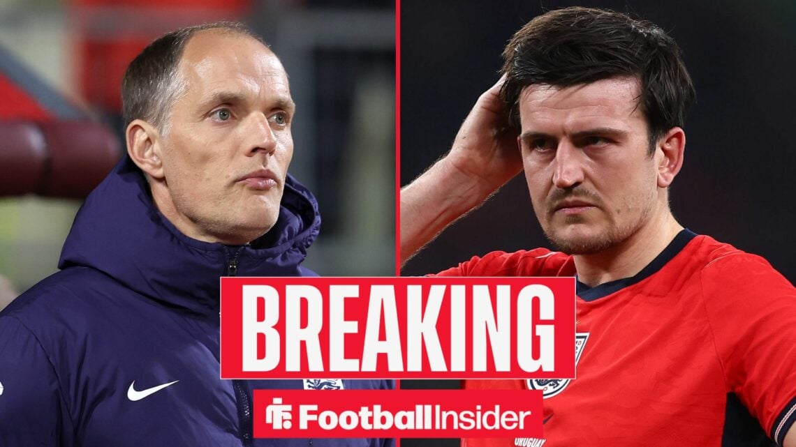 Thomas Tuchel on left Harry Maguire on right