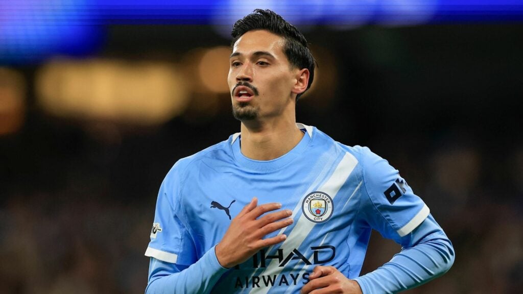 Tijjani Reijnders in action for Man City