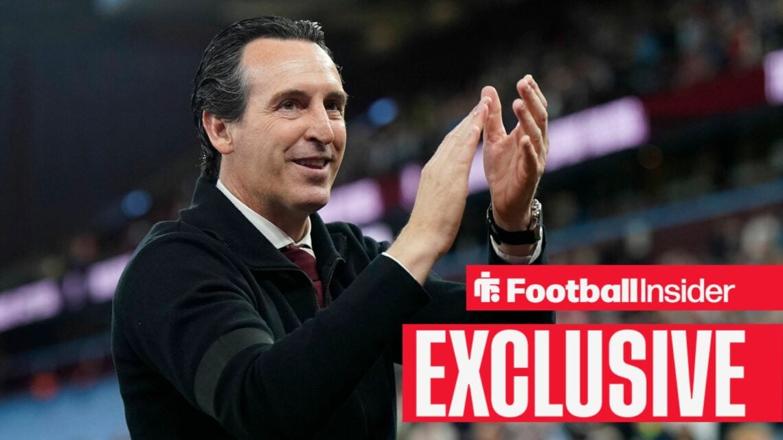 Aston Villa manager Unai Emery clapping the fans at Villa Park.