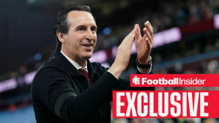 Aston Villa manager Unai Emery clapping the fans at Villa Park.