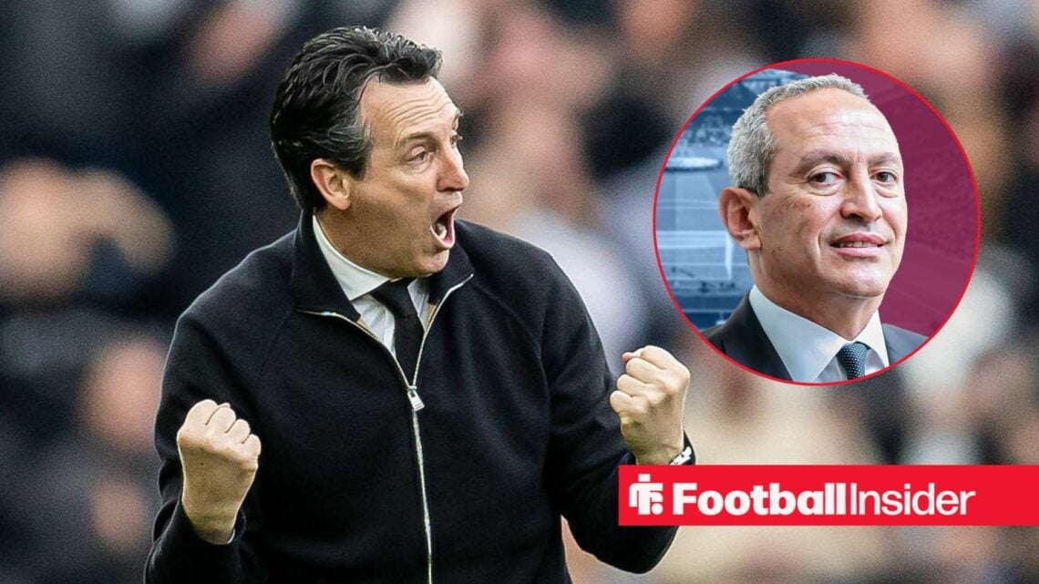 Unai Emery with Nassef Sawiris included in a circular inset