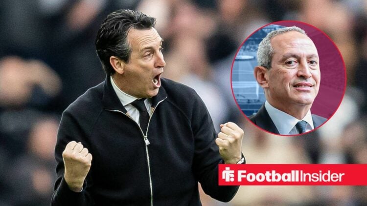 Unai Emery with Nassef Sawiris included in a circular inset