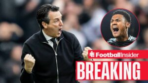 Unai Emery with Ollie Watkins included in a circular inset