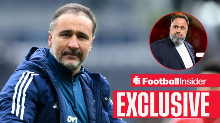 Nottingham Forest manager Vitor Pereira at the City Ground / Nottingham Forest owner, Evangelos Marinakis, attends the UEFA Europa League League St...