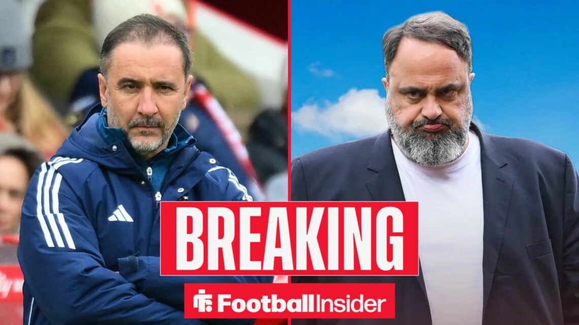 Vitor Pereira alongside Evangelos Marinakis