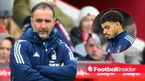Vitor Pereira, Nottingham Forest head coach, looks on during the Premier League match between Nottingham Forest and Fulham at the City Ground in Nottingham, United Kingdom, on March 15, 2026 / UEFA Europa League, SK Sturm Graz vs Nottingham Forest. Image shows Morgan Gibbs-White of Nottingham Forest