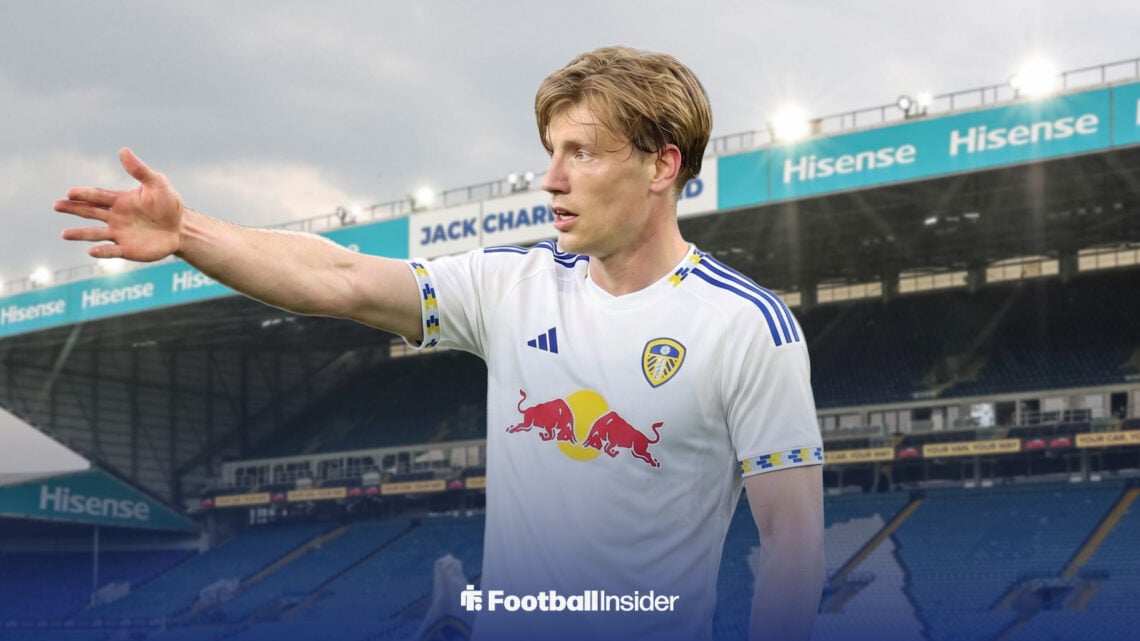 Burnley striker Zian Flemming in a Leeds kit at Elland Road