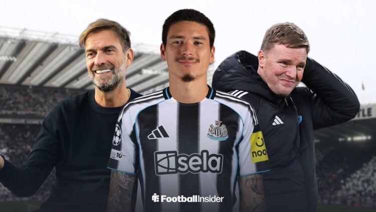 Al-Hilal striker Darwin Nunez edited into Newcastle shirt with Jurgen Klopp and Newcastle manager Eddie Howe