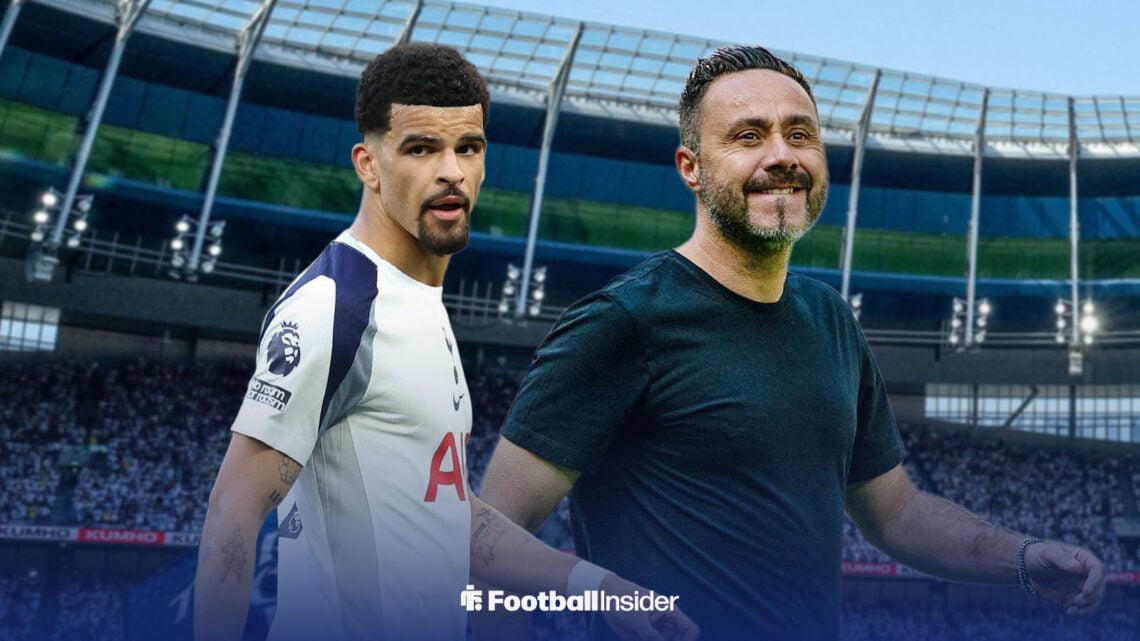 Dominic Solanke and Roberto De Zerbi at the Tottenham Hotspur Stadium