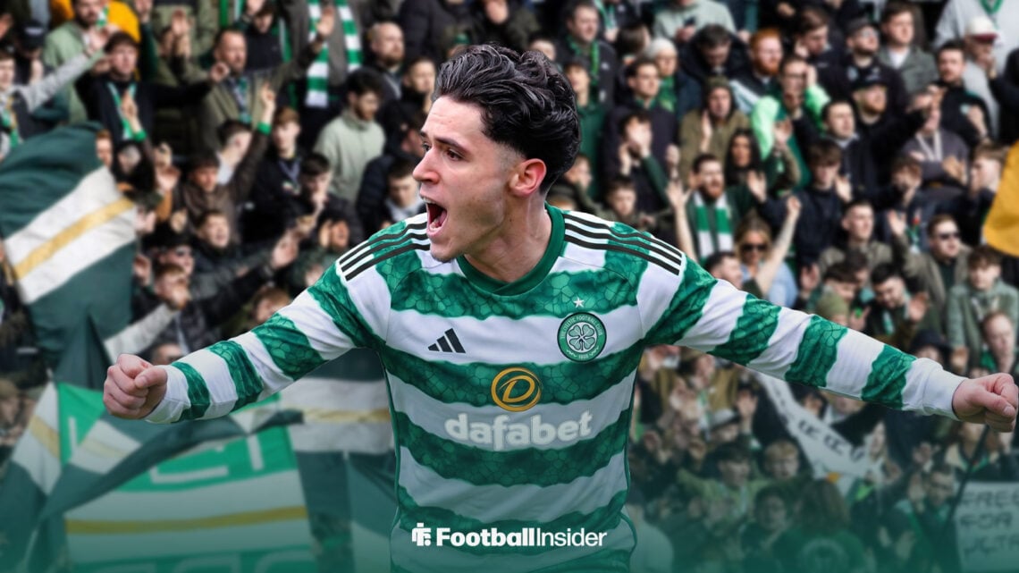 Soufiane El-Faouzi celebrating in Celtic kit