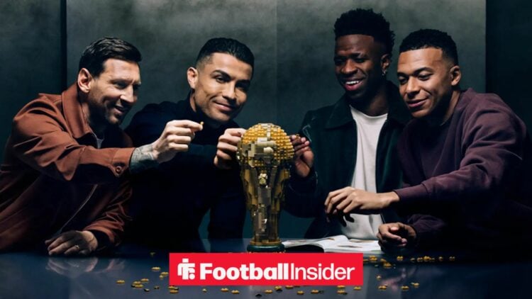 Lionel Messi, Cristiano Ronaldo, Vinicius Junior and Kylian Mbappe promoted the FIFA World Cup™ Official Trophy, by LEGO® Editions Football
