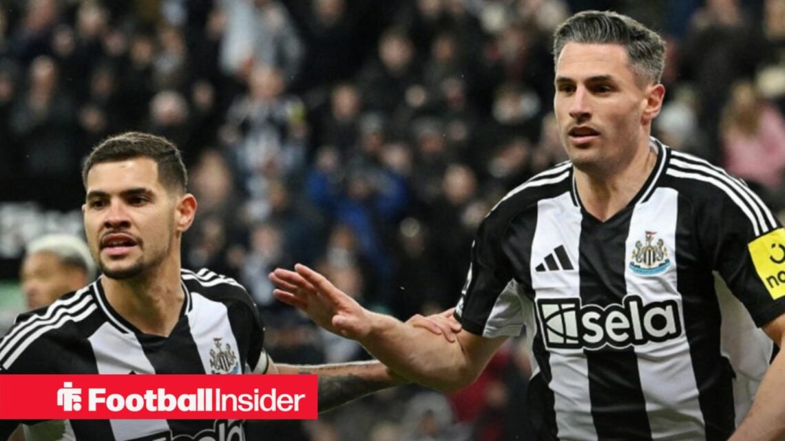 Newcastle players Fabian Schar and Bruno Guimares