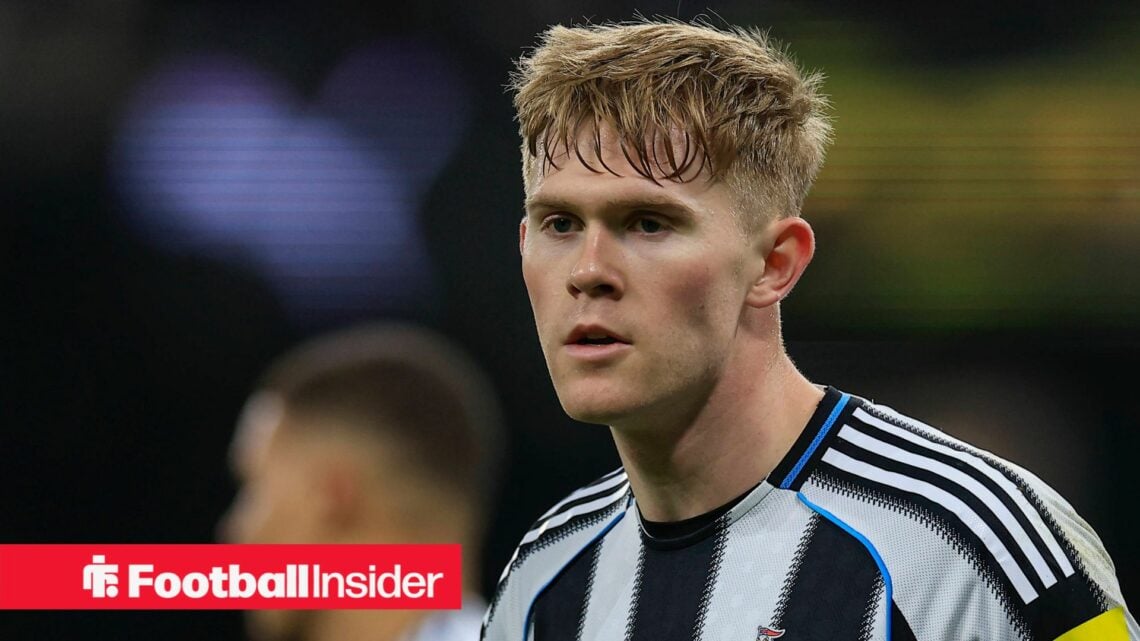 Lewis Hall 3 of Newcastle United during the EFL Cup semi-final 2nd leg match between Manchester City and Newcastle United at the Etihad Stadium, Ma...